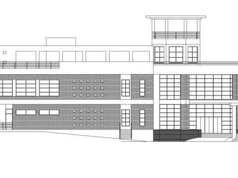  二層會(huì)所建筑cad施工圖 