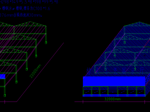  展厅钢结构cad图纸 