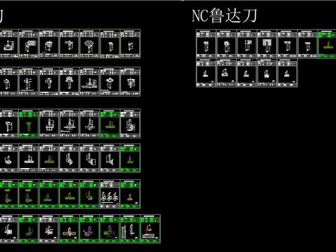  实木刀具cad图块 