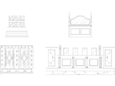  落地屏风半高隔断 