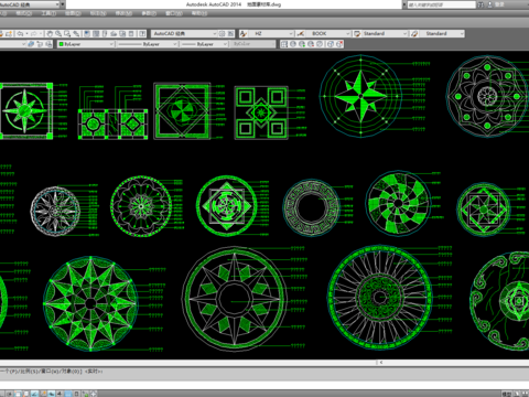  地面拼花cad素材库 