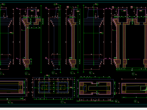  某别墅区石材装饰cad大样图 