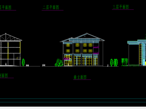  休闲中心建筑施工图 