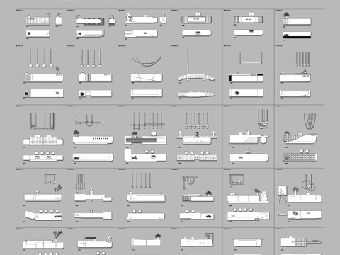  最新现代前台接待台服务台咨询台cad图库 