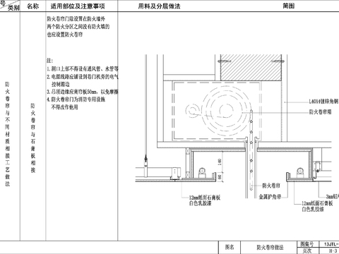  防火卷帘cad节点大样图 