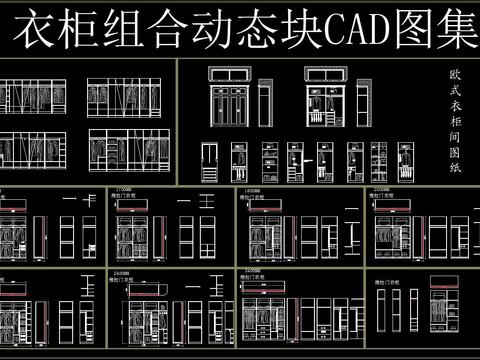  衣柜組合動態(tài)塊 CAD圖集 