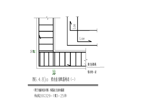  梁内折角配筋构造CAD节点大样 