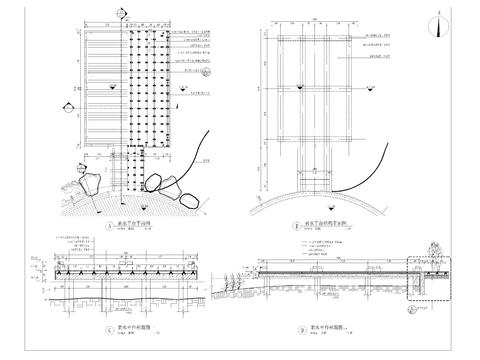  亲水平台详图 平面节点大样图 