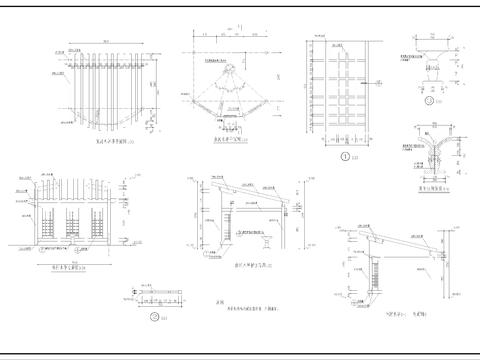  休闲木亭cad大样图 