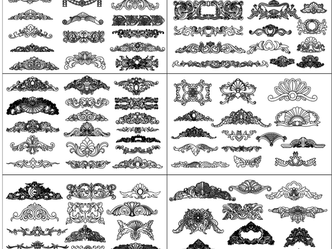  欧式雕花花纹 