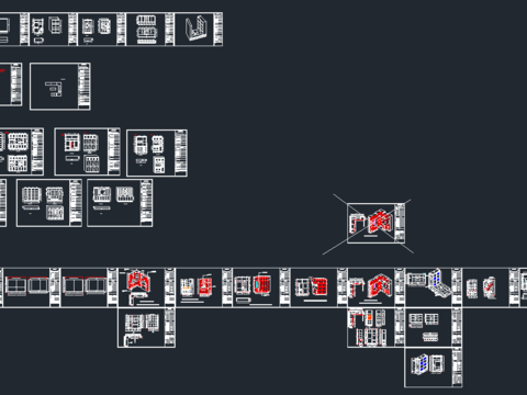 鞋柜衣柜cad图库 