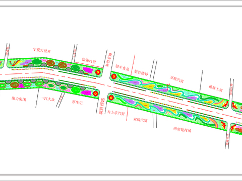  道路綠化cad施工圖 