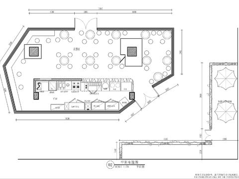  螺蛳粉快餐店CAD平面图 