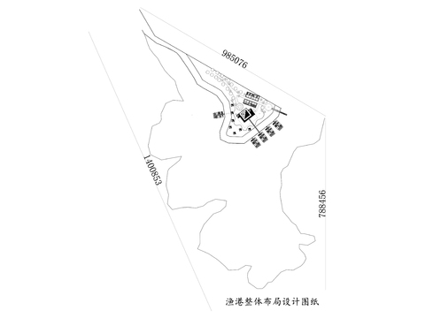  漁港整體布局CAD施工圖 