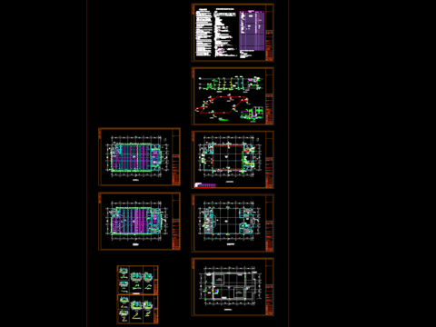  二层社区喜事活动中心给排水cad施工图 