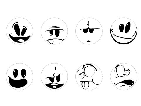  个性卡通表情头像图块cad图库 