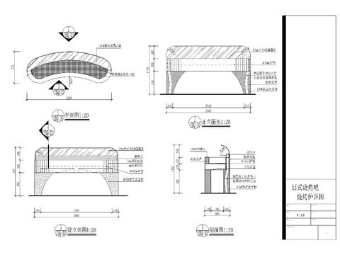  日式烧烤炉CAD节点大样 