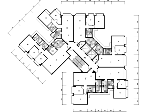  香港帝景軒標(biāo)準(zhǔn)層CAD施工圖 