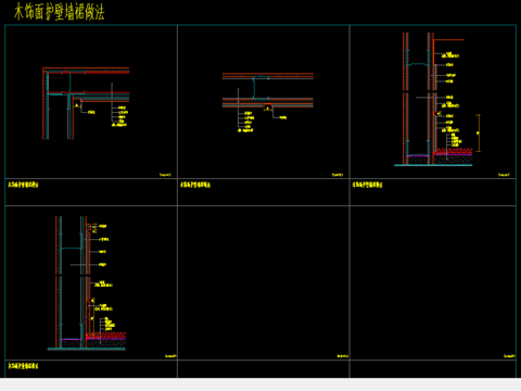  木饰面护壁墙裙节点大样 