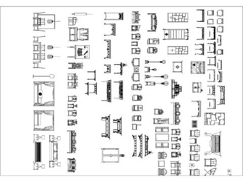  中式风格cad图库大全 