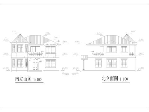  农村自建房 独栋别墅cad平面图 