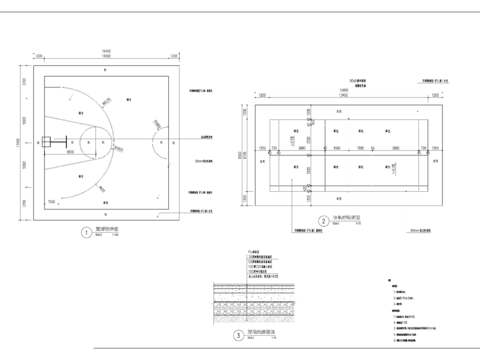  篮球 羽毛球场节点大样 