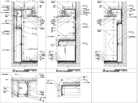 酒店卫生间台盆柜 小便斗隔墙做法cad大样图