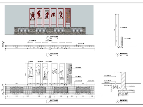  美丽乡村标识牌cad大样图 