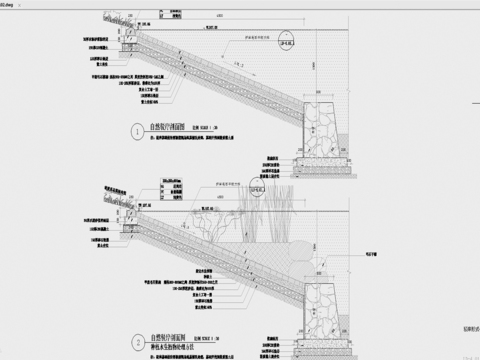 驳岸cad施工图 