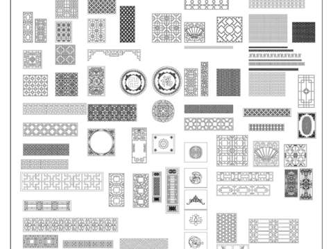  中式隔断 花格 CAD图库 