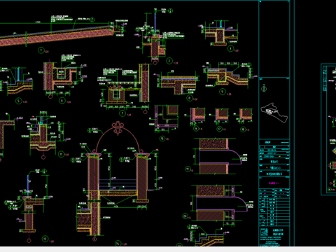  某别墅区石材装饰CAD图 