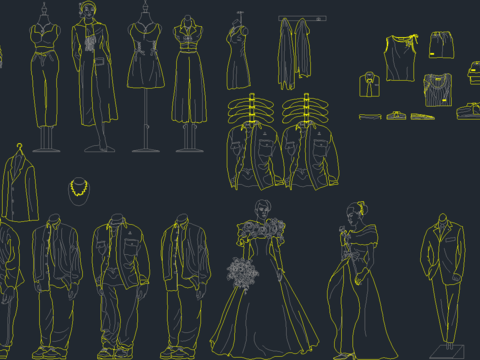  服装模特cad施工图 