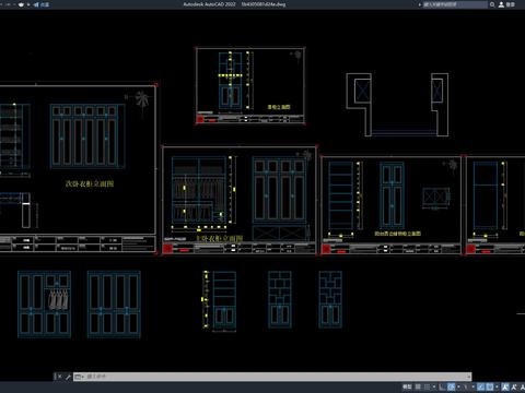  衣柜cad图块 