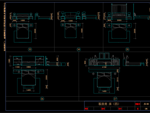  床类洁具cad图库 