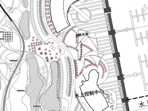 帆賽基地總平面cad施工圖 