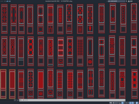  CAD木质花格CAD图库 