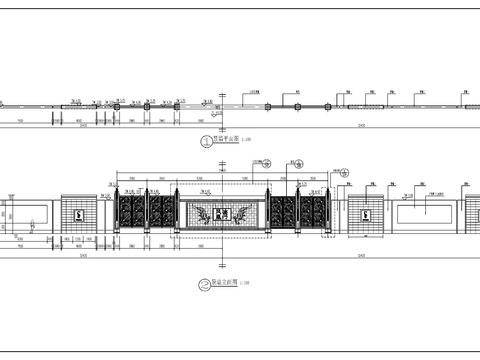  特色景墙cad大样图 
