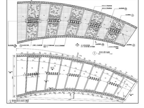  跌水水景cad平面图 