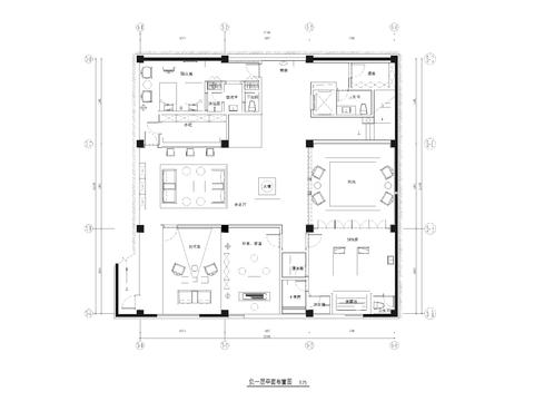  1080㎡中式書院 文創(chuàng)會(huì)所cad施工圖 