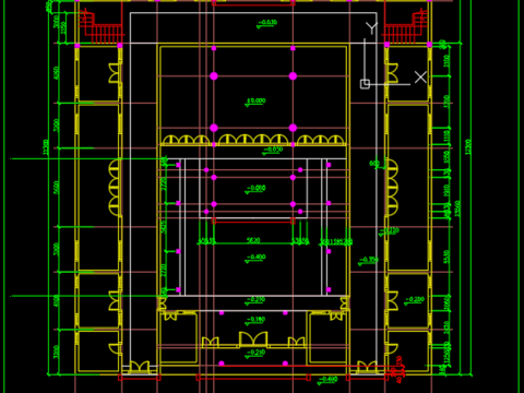  祠堂建筑cad施工圖 