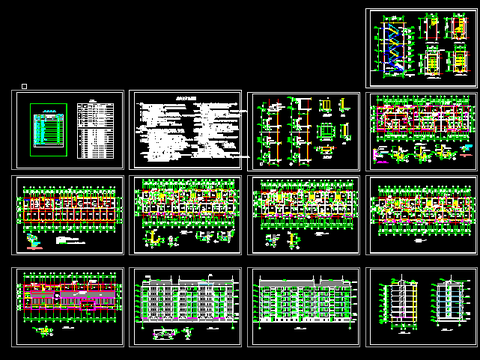 多层住宅楼建筑外观室内平面规划cad施工图 