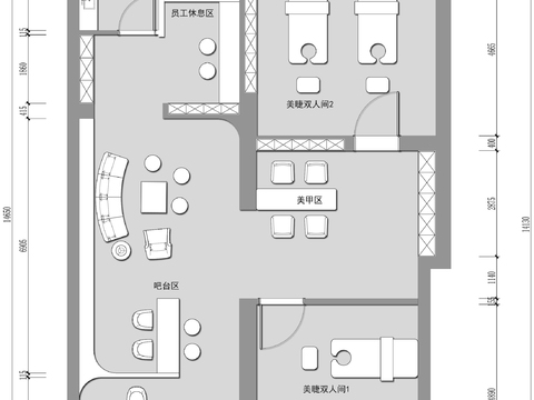  美睫美甲cad平面图 