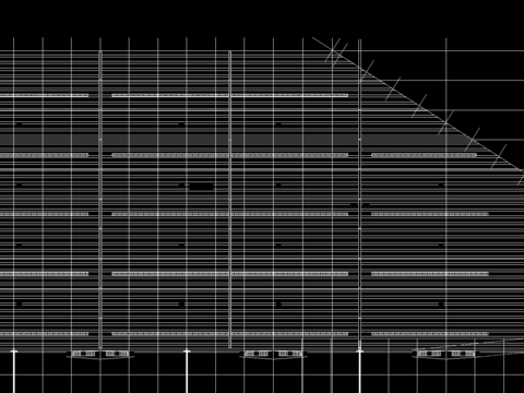  某公司1、3、4号车间钢结构CAD施工图 