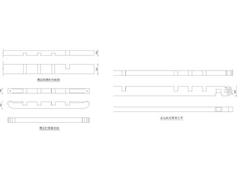  中式建筑构件挑檐桁垫板及耍头大样图 