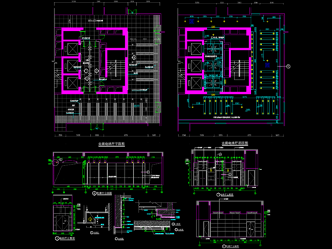 物委办公楼电梯厅CAD节点大样 