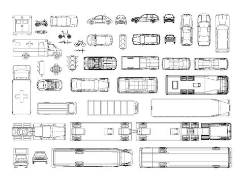  车 交通工具CAD施工图 