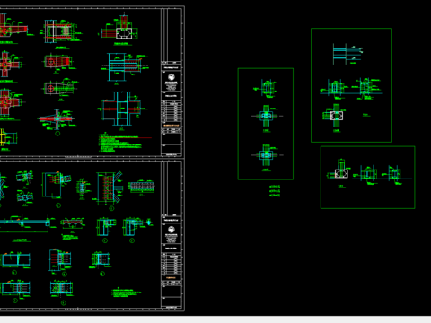  钢骨cad节点大样图 