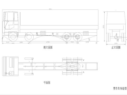 货运车车身造型图节点大样 