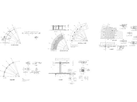 弧形花架设计cad施工图 