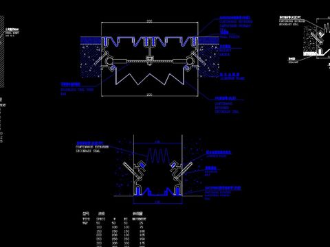  外墙变形缝cad节点 